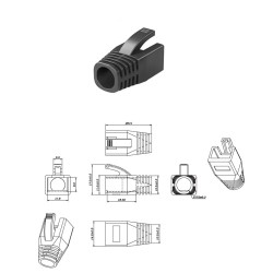 CAPUCHON PARA RJ45 CAT7 NEGRO Ø8,5mm BIG