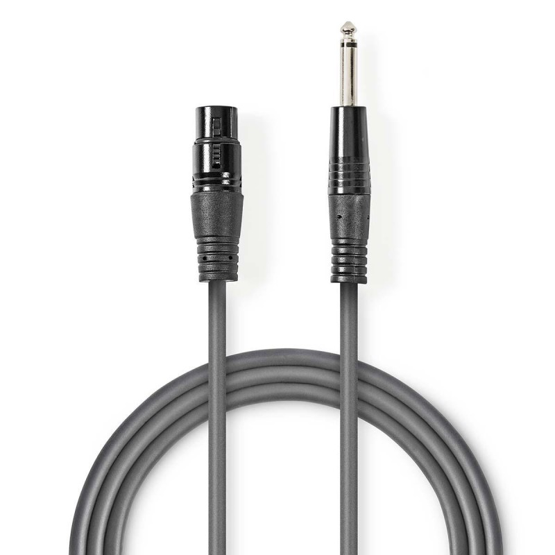 CABLE JACK 6,35 MN M-XLR3 H 10M GRIS OSC