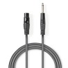 CABLE JACK 6,35 MN M-XLR3 H 10M GRIS OSC