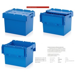 CONTENEDOR PLASTICO CON TAPA 600x400x440