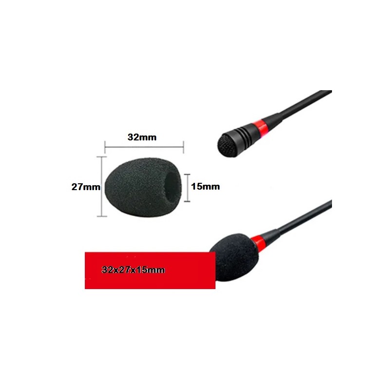 ESPUMA PARA MICROFONO 32x27x15mm NEGRO