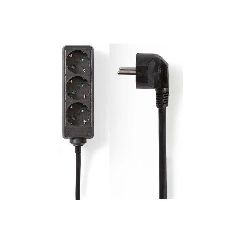 REGLETA 3 TOMAS SCHUKO SININT NEGRA 3M