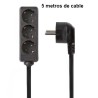 REGLETA 3 TOMAS SCHUKO SININT NEGRA 5M