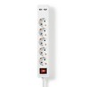 REGLETA 5 TOMAS SCHUKO+INT+2xUSB BLANCA