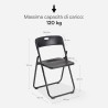 Silla Plegable Estructura Acero y PVC