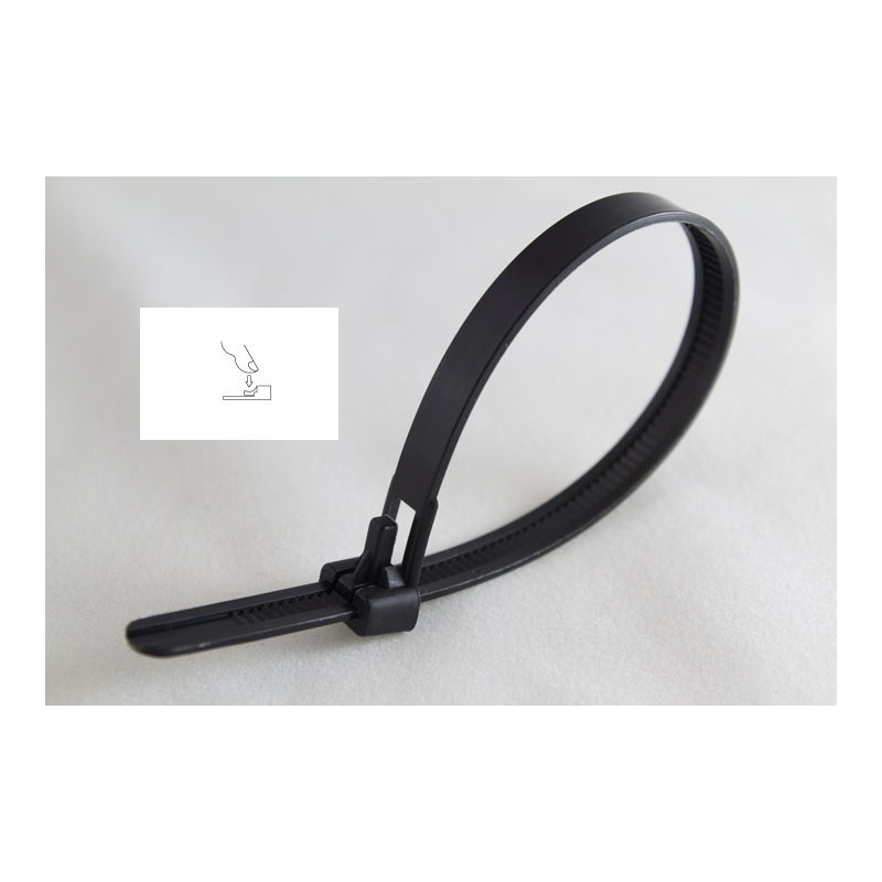 BRIDA RECUPERABLE 250x7,6mm NEGRA 100u/