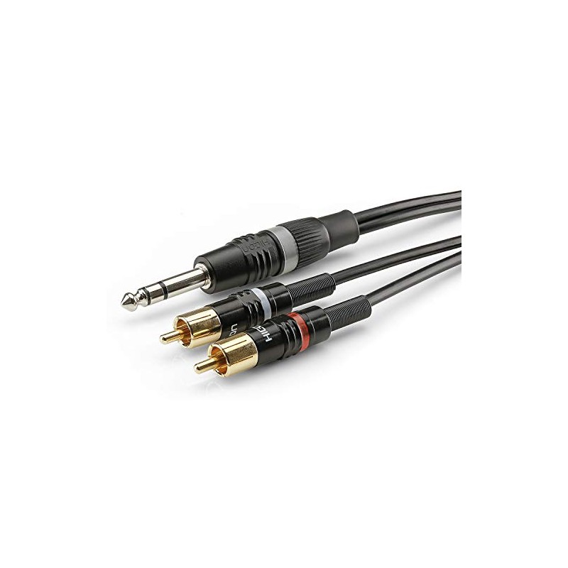 CABLE AUDIO JACK 6,3 ST M-2xRCA M 2MTS