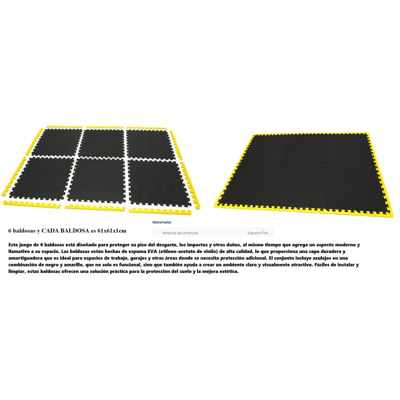 JUEGO BALDOSAS EVA PROTECCION SUELO 6u/