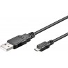 CABLE USB 2.0 M a MICRO USB 0,3M NEGRO