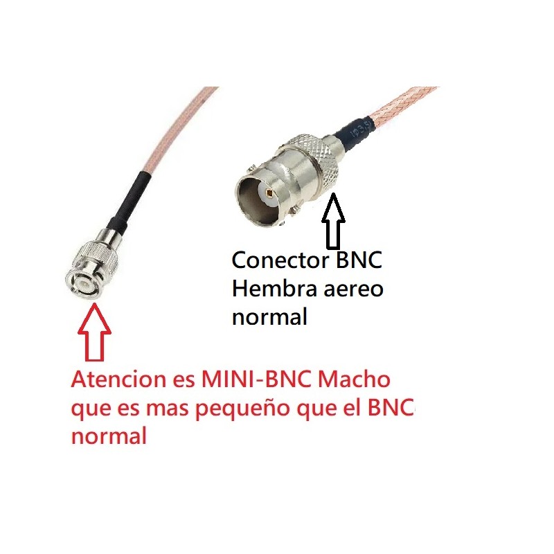 CABLE MINI BNC M-BNC H RG179 25cm TEFLON