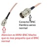 CABLE MINI BNC M-BNC H RG179 25cm TEFLON
