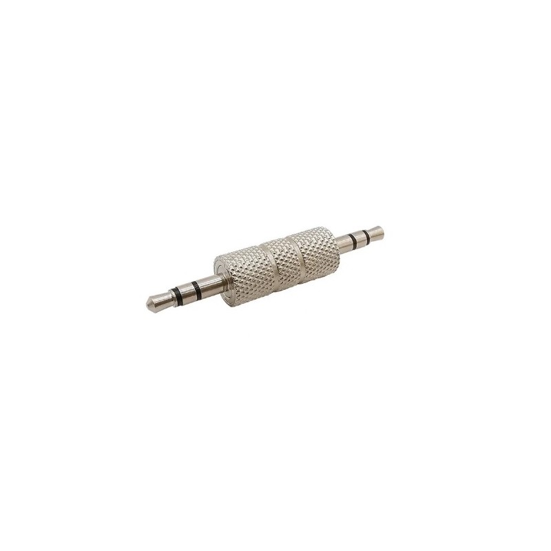 ADAPTADOR MINIJACK M-M 3,5mm AEREO NIKEL