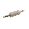 ADAPTADOR MINIJACK M-M 3,5mm AEREO NIKEL