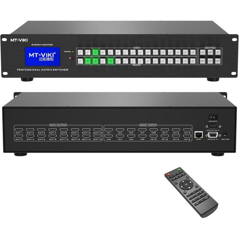SWITCH HDMI 16ENTRADAS 16SALIDAS+MANDO4K