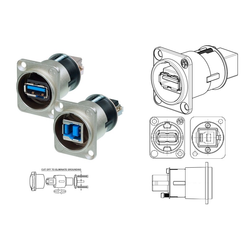 CONECTOR USB 3.0 TIPO A-B REVER. NEUTRIK
