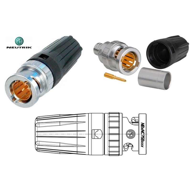CONECTOR NEUTRIK BNC(M) HD 1855A C/M