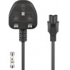CABLE ALIMENTACION UK-TREBOL 1,8M NEGRO