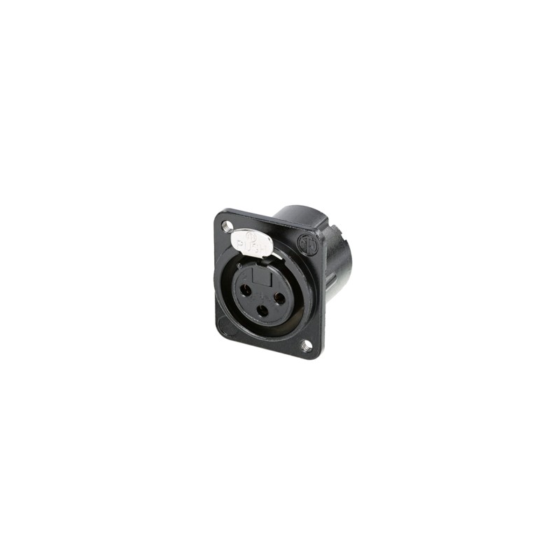 CONECTOR XLR3 HEMBRA PANEL NEGRO NEUTRIK