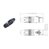 CONECTOR XLR4 HEMBRA AEREO NEGRO NEUTRIK