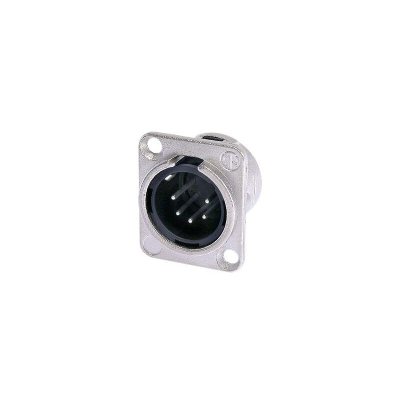 CONECTOR XLR5 MACHO PANEL NIKEL NEUTRIK