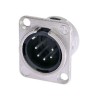 CONECTOR XLR5 MACHO PANEL NIKEL NEUTRIK