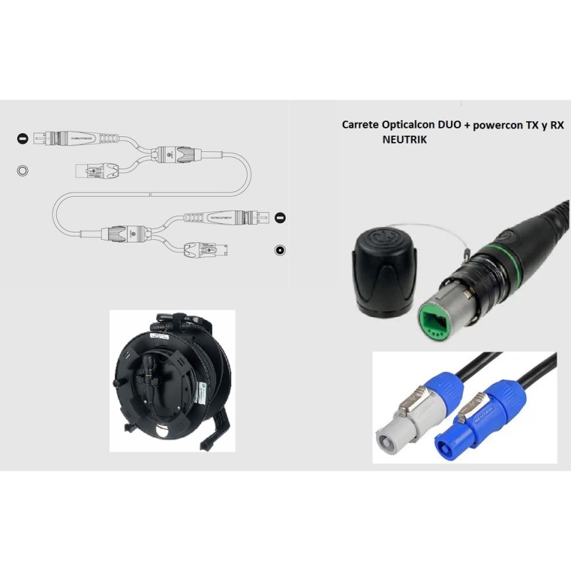 CARRETE Opticalcon Duo SM+Powercon 200M