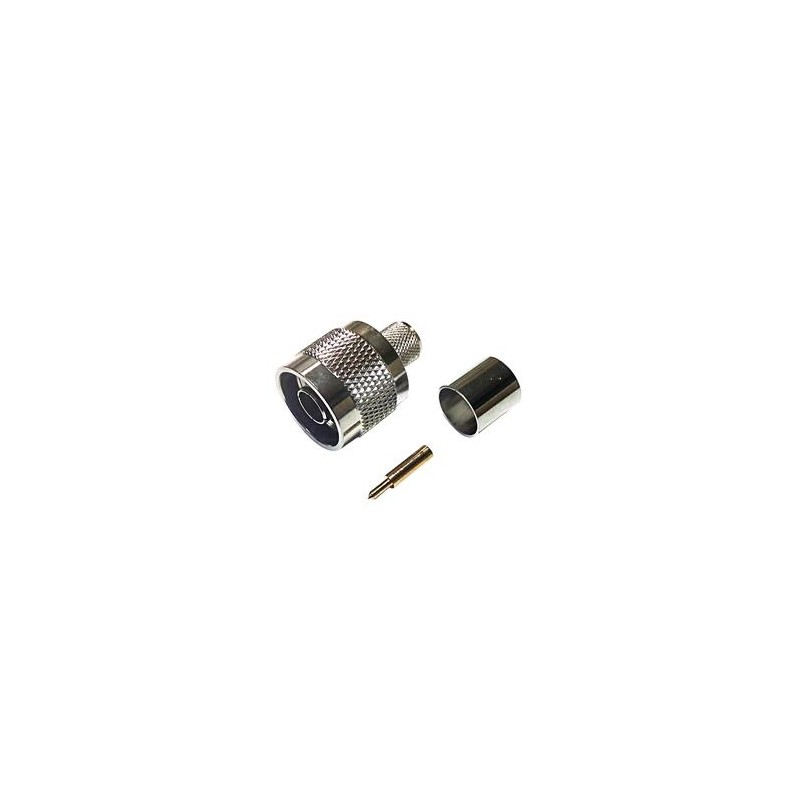 CONECTOR N MACHO LMR400 RG8 RECTO CRIMP