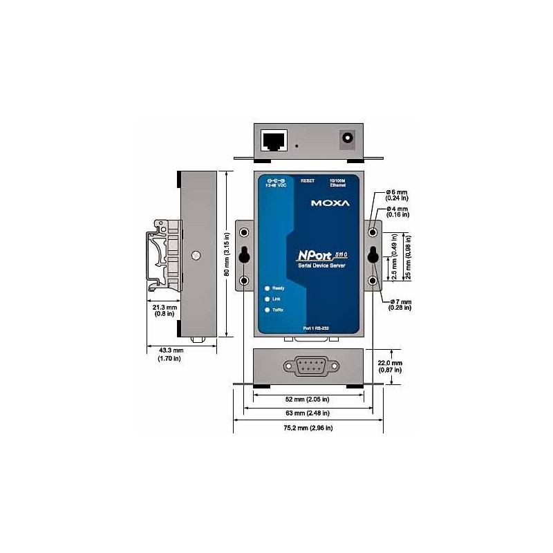 CONVERTIDOR 1xRJ45 a RS232 Nport