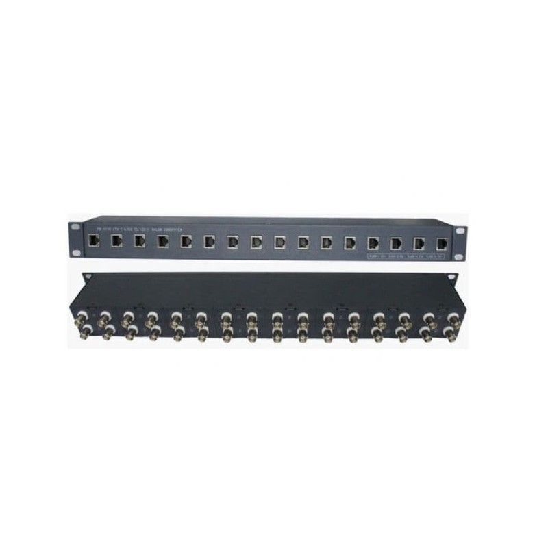 PANEL 19" 2U 32xBNC + 16xRJ45 PARA BALUN