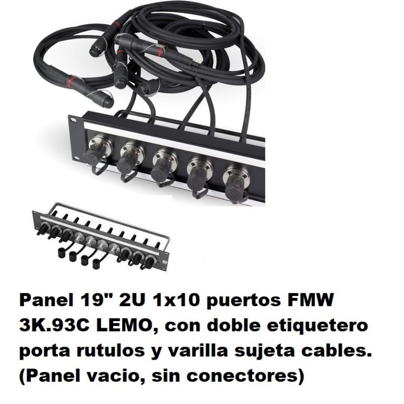PANEL 19" 2U (1x10 FMW)+ACCESORIOS