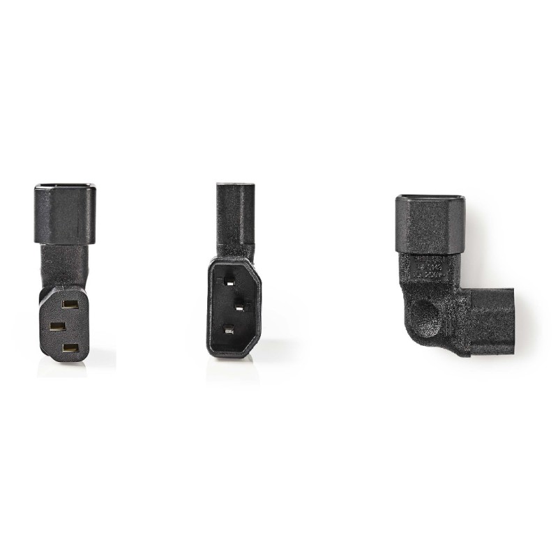 ADAPTADOR C13-C14 CODO 90º NEGRO 270º