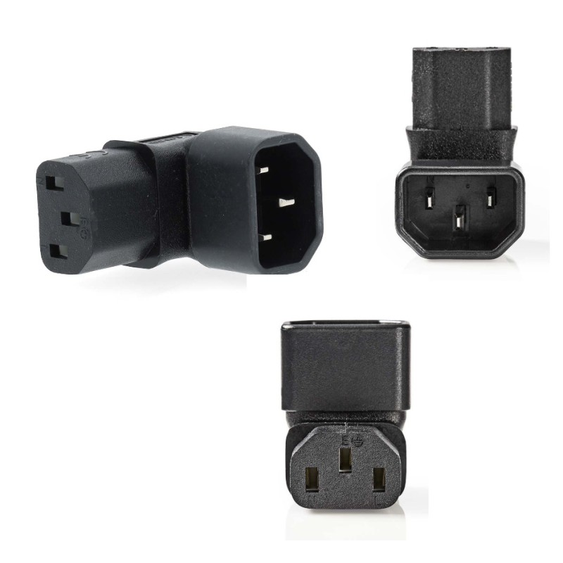 ADAPTADOR C13-C14 CODO 90º NEGRO AR-AB