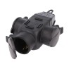 CONECTOR SCHUKO 3xHEMBRA GOMA NEGRO