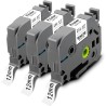 CINTA 12mmX8m NEGRO sobre BLANCO 3u/