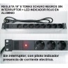 REGLETA 19" 8 TOMAS SCHUKO SIN/INT+LED A
