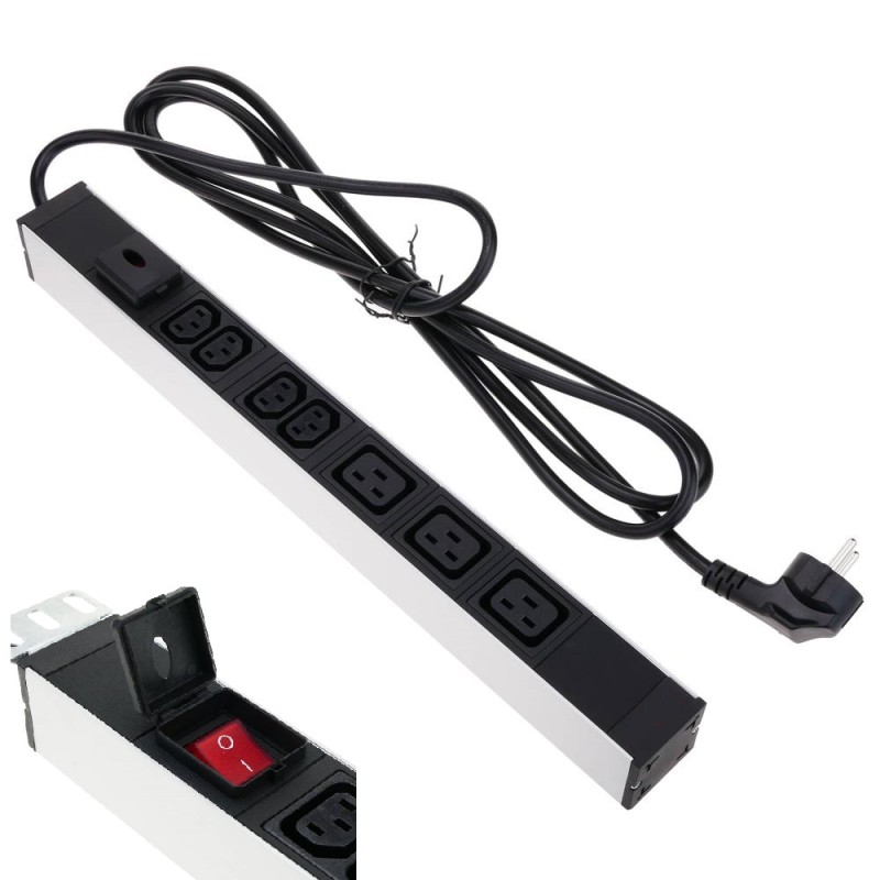 REGLETA 19" 4xC13 + 3xC19+INTERRUPTOR