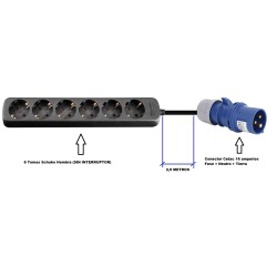 REGLETA 6 SCHUKO S/I CETAC...