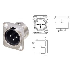 CONECTOR XLR3 MACHO PANEL...