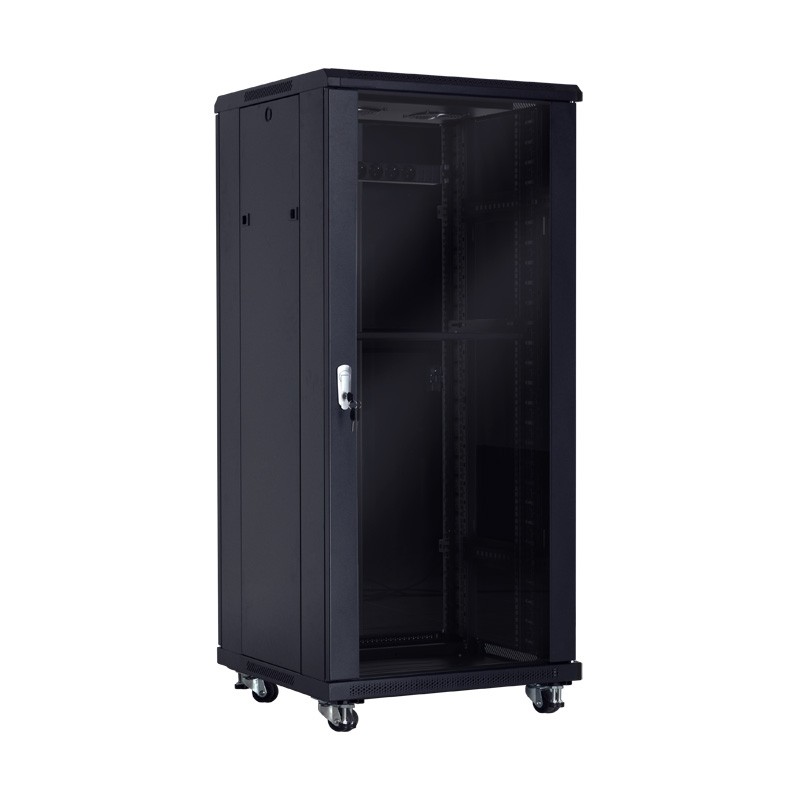 RACK 19" 27U 600x600 PUERTA CRISTAL