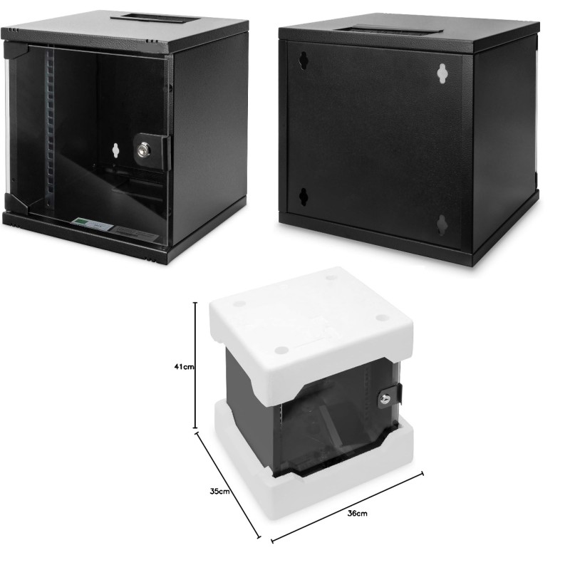 RACK MURAL 10" 6U NEGRO fondo 298