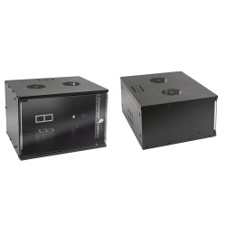 RACK MURAL 19" 9U NEGRO FONDO 400mm