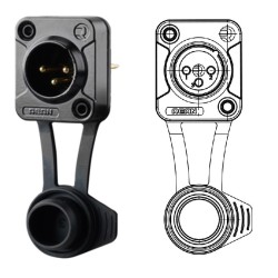 CONECTOR XLR3 MACHO PANEL...