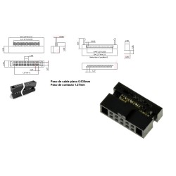 CONECTOR SOCKET 10 VIAS CABLE PLANO0.635