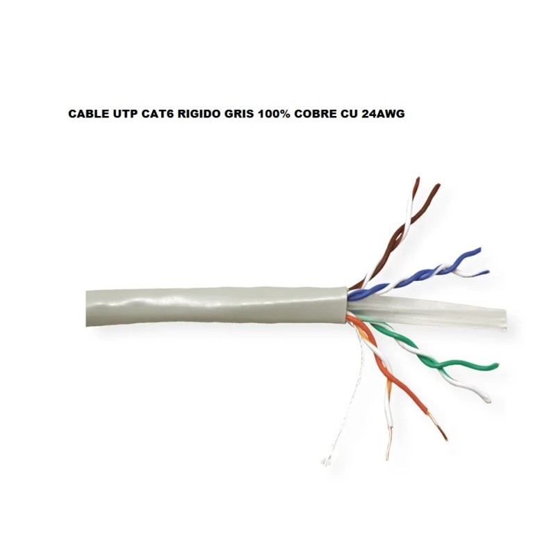 CABLE UTP CAT6 RIGIDO GRIS CU COBRE
