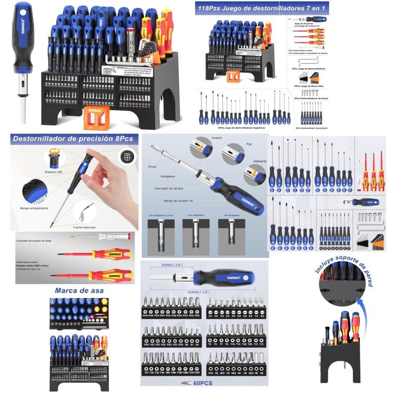 JUEGO destornilladores magneticos 118p