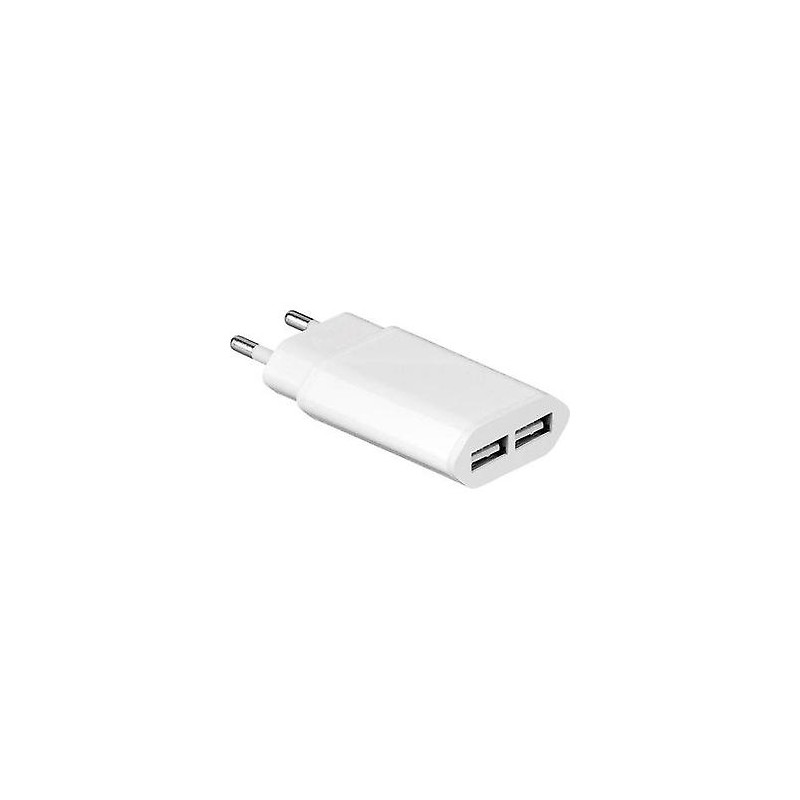 ALIMENTADOR 220V 2xUSB 2,1A BLANCO