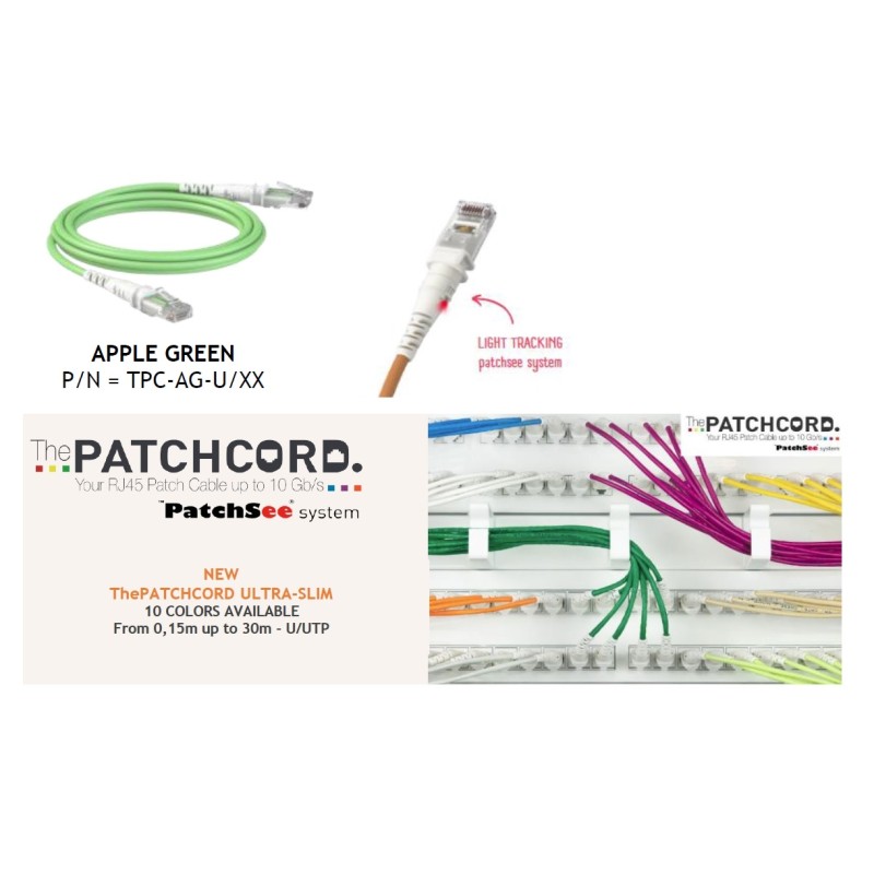 CABLE ULTRASLIM UTP CAT6A 1,2M VERDE CLA