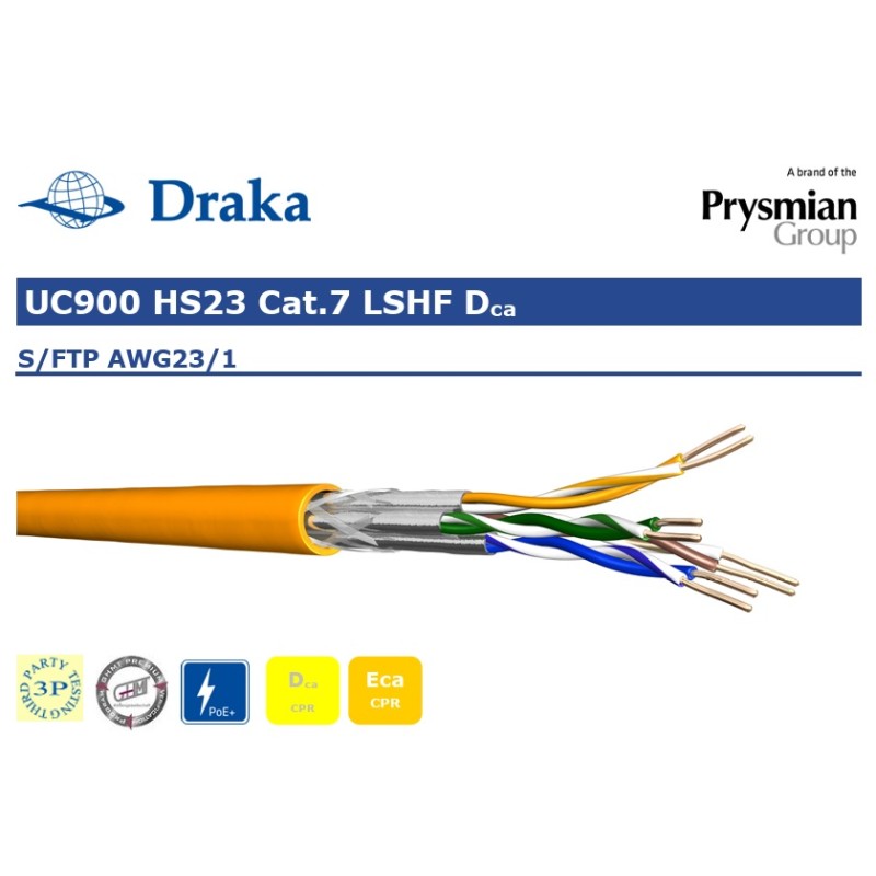 CABLE SFTP CAT7 10G RIGIDO NARANJA LSZH