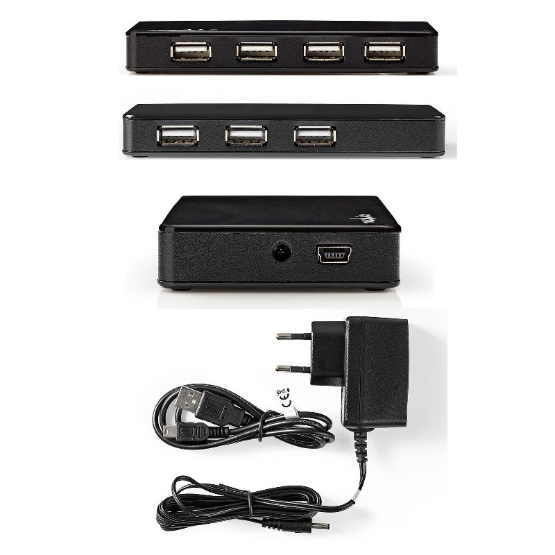 HUB USB 7 PUERTOS 2.0+ALIMENTACION