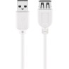 CABLE USB A 2.0 M-H 3MTS BLANCO